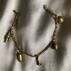 Antique WW2 Sweetheart Charm Bracelet brass